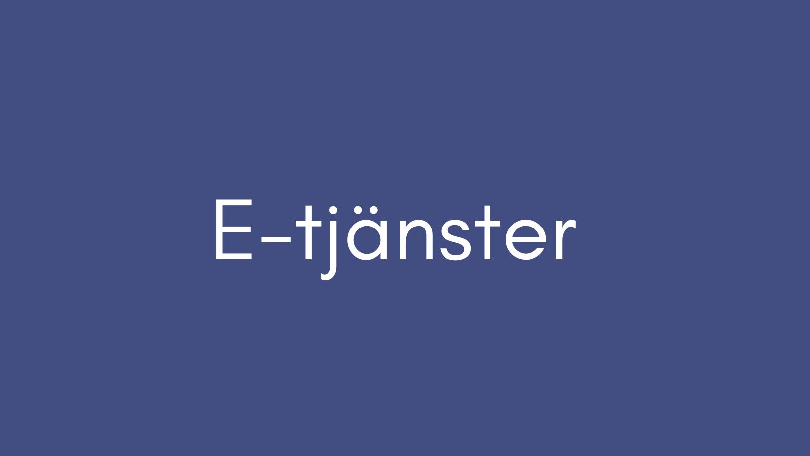 E-tjänster