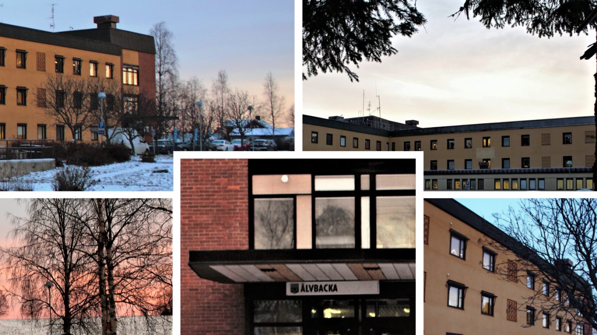 Älvbacka äldreboende, hopplock av olika bilder tagna av fasaden. 