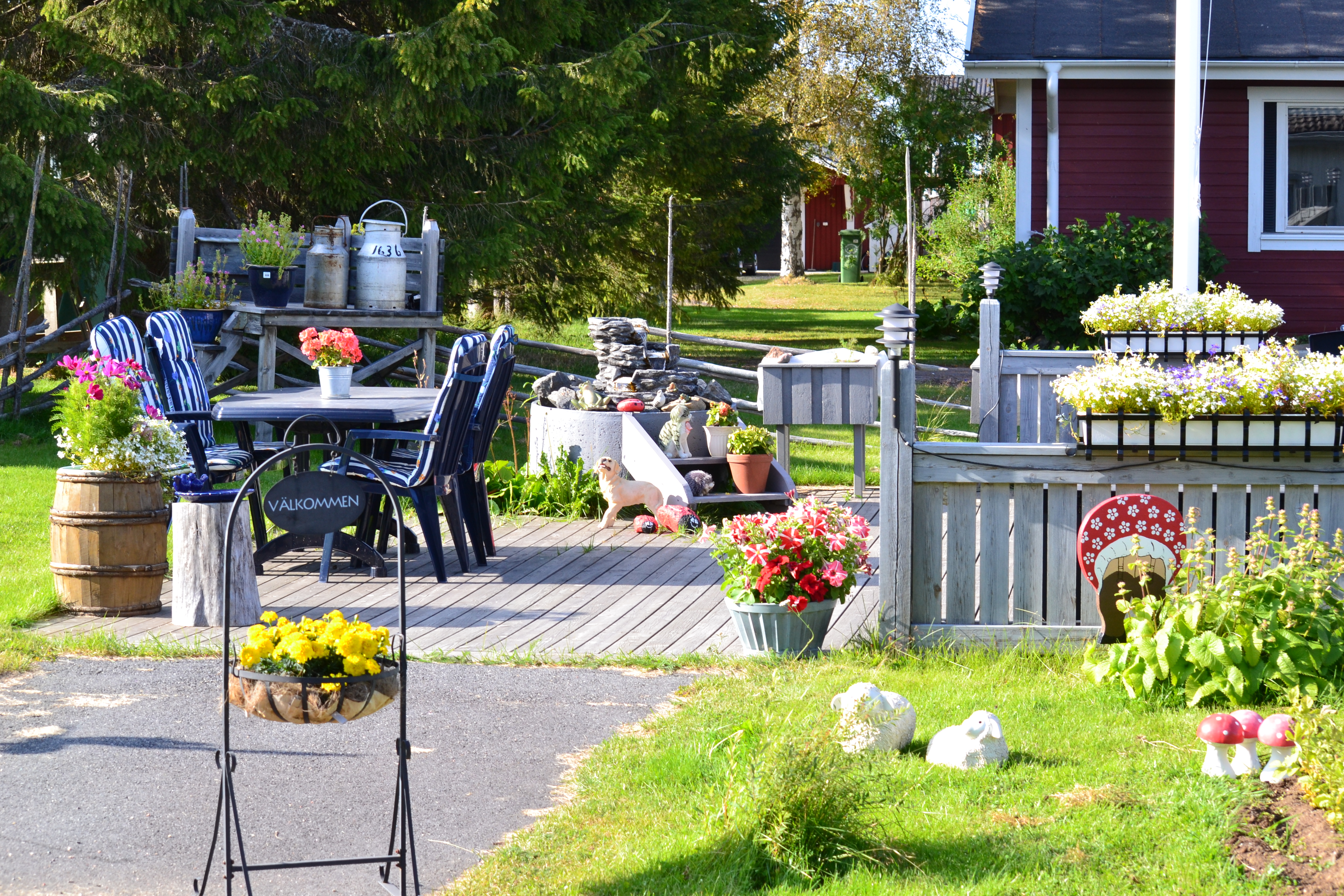 En blommande uteplats